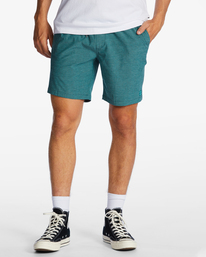 billabong, Crossfire Elastic Waist Submersible Shorts 18", CYAN (cyn) CROSSFIRE ELASTIC ABYWS00190