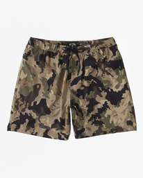 3 A/Div Surftrek Elastic Waist Shorts 17" Green ABYWS00196 Billabong