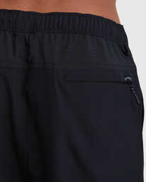 4 A/Div Surftrek Elastic Waist Shorts 17" Black ABYWS00196 Billabong