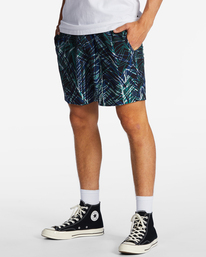 2 A/Div Surftrek Elastic Waist Shorts 17" Blue ABYWS00196 Billabong