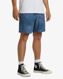 2 A/Div Surftrek Elastic Waist Shorts 17" Blue ABYWS00196 Billabong