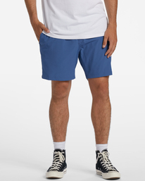 0 A/Div Surftrek Elastic Waist Shorts 17" Blue ABYWS00196 Billabong