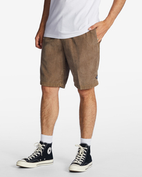3 Larry - Short en velours pour Homme Marron ABYWS00208 Billabong