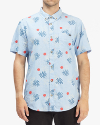 billabong, Sundays Mini Short Sleeve Shirt, COASTAL BLUE (cbu) SUNDAYS MINI SS ABYWT00112