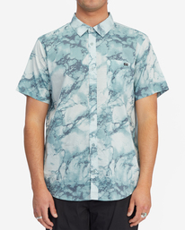 billabong, Sundays Floral Short Sleeve Shirt, MARINE (mre) SUNDAYS FLORAL SS ABYWT00113