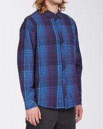 2 Coastline Flannel Shirt Blue ABYWT00116 Billabong