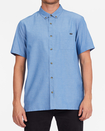 0 All Day Organic Short Sleeve Shirt Blue ABYWT00173 Billabong