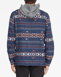 2 Baja Cali Hooded Flannel Shirt Blue ABYWT00174 Billabong