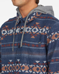 3 Baja Cali Hooded Flannel Shirt Blue ABYWT00174 Billabong