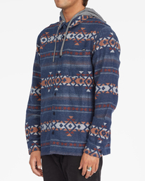 1 Baja Cali Hooded Flannel Shirt Blue ABYWT00174 Billabong