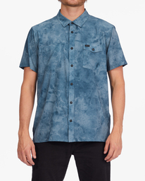 billabong, A/Div Surftrek Perf Short Sleeve Shirt, SLATE BLUE (slb) Surftrek Perf - Short Sleeve Shirt for Men ABYWT00195