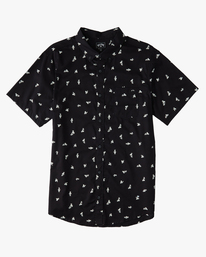 billabong, Sundays Mini Short Sleeve Shirt, BLACK WHITE (bci) SUNDAYS MINI SS ABYWT00203