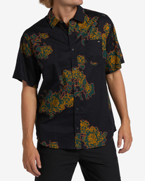billabong, Sundays Floral Short Sleeve Shirt, PHANTOM (pha) SUNDAYS FLORAL SS ABYWT00204