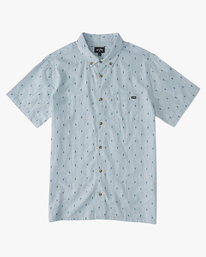 4 All Day Jacquard Organic Short Sleeve Shirt Blue ABYWT00208 Billabong