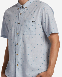 3 All Day Jacquard Organic Short Sleeve Shirt Blue ABYWT00208 Billabong