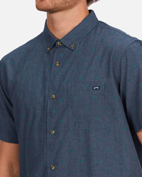 3 All Day Jacquard Organic Short Sleeve Shirt Blue ABYWT00208 Billabong