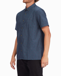 1 All Day Jacquard Organic Short Sleeve Shirt Blue ABYWT00208 Billabong