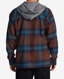 2 Baja Hooded Flannel Shirt Green ABYWT00210 Billabong