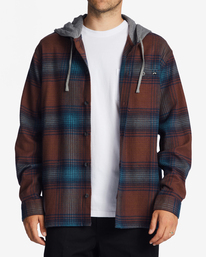 billabong, Baja Hooded Flannel Shirt, PORT (pto) Baja - Hooded Flannel Shirt for Men ABYWT00210