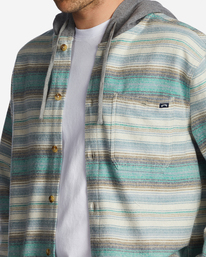 3 Baja Hooded Flannel Shirt White ABYWT00210 Billabong