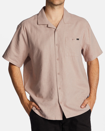 billabong, Hemp Vacay Chemise manches courtes pour Homme, DUSTY LILAC (tjt0) Hemp Vacay - Short Sleeve Shirt for Men ABYWT00218