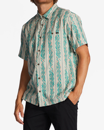 4 Sundays Jacquard - Overhemd met Korte Mouwen voor Heren Beige ABYWT00235 Billabong