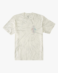 0 Yellow Sun Wave Washed Tie-Dye Short Sleeve T-Shirt White ABYZT00903 Billabong