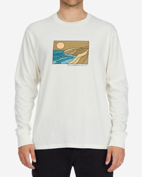 billabong, A/Div Boulder Organic Long Sleeve T-Shirt, OFF WHITE (ofw) BOULDER LS ABYZT01330