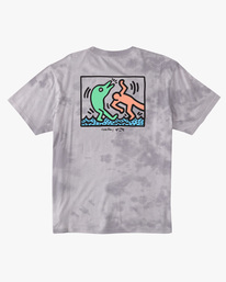 4 Keith Haring Dolphin Dance - Camiseta para Hombre Gris ABYZT01484 Billabong
