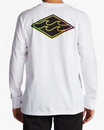 billabong, Crayon Wave Long Sleeve T-Shirt, WHITE (wht) Crayon Wave - Long Sleeve T-Shirt for Men ABYZT01719