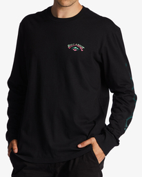 billabong, Throw Back Long Sleeve T-Shirt, BLACK (blk) Throw Back - Long Sleeve T-Shirt for Men ABYZT01720