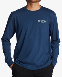 billabong, A/DIV Arch - T-shirt manches longues en matière biologique pour Homme, SPACE BLUE (brq0) A/DIV Arch - Organic Long Sleeve T-Shirt for Men ABYZT01733