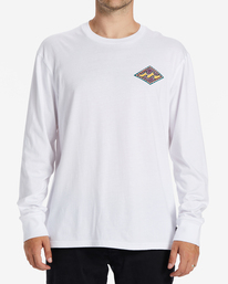 billabong, Crayon Wave - Maglietta a Maniche Lunghe da Uomo, WHITE (wht) CRAYON WAVE LS ABYZT01981