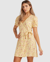 0 Sunlit - Wrap Dress for Women Yellow C3DR64BIP2 Billabong