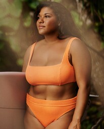 billabong, Summer High Maui Rider - Parte de baixo de biquíni com cobertura média para Mulher, ORANGE CRUSH (3590) Summer High Maui Rider - Medium Coverage Bikini Bottoms for Women C3SB46BIP2