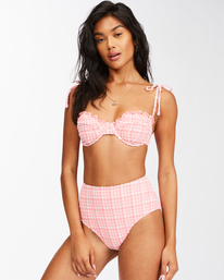2 Pink Tide Ceci Triangle - Medium Coverage Bikini Bottoms for Women Pink C3SB50BIP2 Billabong