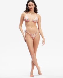 2 Secret Paradise Tie Tanga - Braguita de bikini de cobertura escasa para Mujer Marron C3SB63BIP2 Billabong