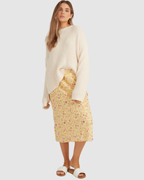 billabong, Sunlit 2022 - Halflange Rok voor Dames, YELLOW (8226) Sunlit 2022 - Midi Skirt for Women C3SK04BIP2