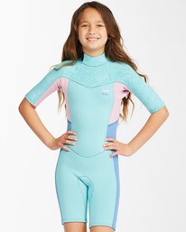 0 2/2mm Synergy - Back Zip Short Sleeve Springsuit for Girls 8 - 14  C42B60BIP2 Billabong