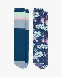 1 Midnight - Crew Socks [2 Pack] for Men Blue C5SO06BIP2 Billabong