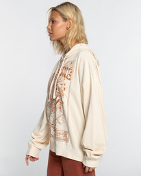 3 Keep Ridin - Sweat à capuche oversize pour Femme Blanc EBJFT00115 Billabong