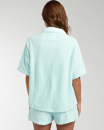 2 White Sands - Short Sleeve Cosy Shirt for Women Blue EBJKT00102 Billabong