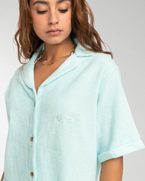 4 White Sands - Short Sleeve Cosy Shirt for Women Blue EBJKT00102 Billabong