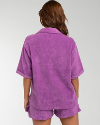 3 White Sands - Short Sleeve Cosy Shirt for Women Purple EBJKT00102 Billabong
