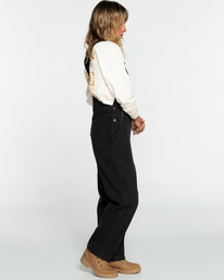 1 Casual Morning - Latzhose mit weiten Hosenbeinen für Frauen Schwarz EBJNP00112 Billabong