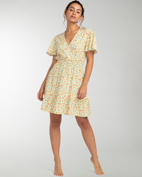1 Spring Light - Korte wikkeljurk voor Dames White EBJWD00120 Billabong