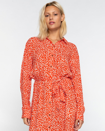 3 First Kiss - Midi-Hemdkleid für Frauen Orange EBJWD00124 Billabong