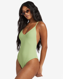 3 Tanlines Sage - Badeanzug mit hohem Bund für Frauen Grün EBJX100106 Billabong