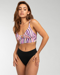 billabong, Sol Searcher - Haut de bikini Cami col en V pour Femme, STRIPES (mgq3) Sol Searcher - V-Neck Cami Bikini Top for Women EBJX300108