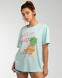 0 Kiss The Coast - T-Shirt für Frauen Blau EBJZT00120 Billabong